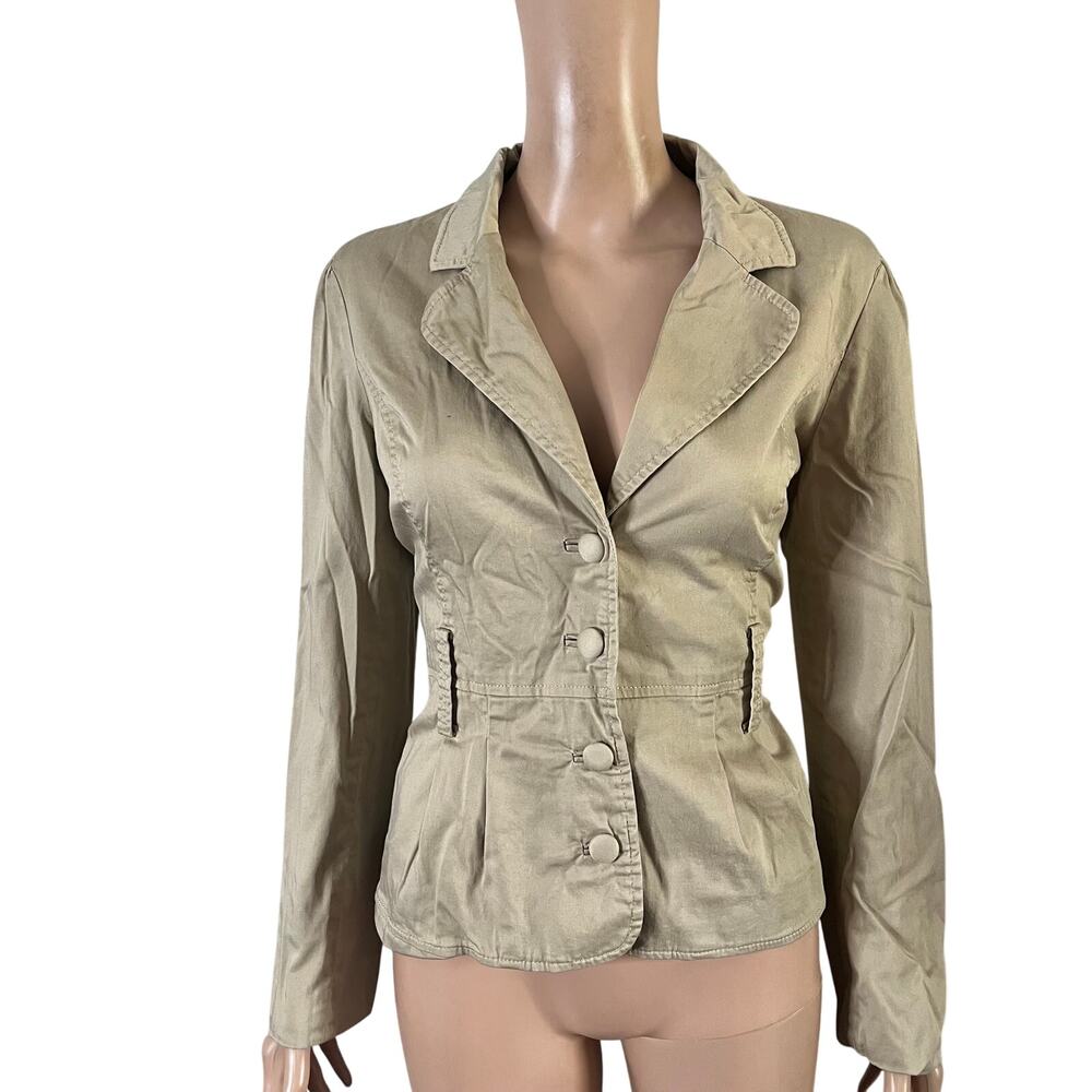 Sandro Blazer Jacket Womens Size Small Tan 5 button